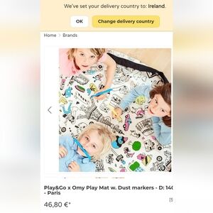 Play & Go X OMY play mat Cityscape Of Paris Toy Storage New In Box